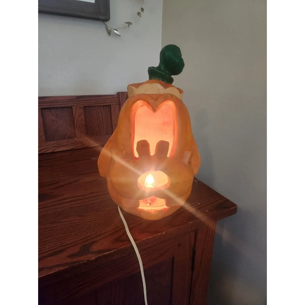 Disney 1996 Trendmasters Light-Up Foam Goofy Pumpkin Halloween Jack O Lantern‎